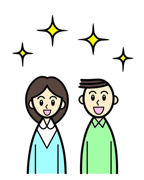 Young Couple Smiling Sparkles — Stock Photo, Image