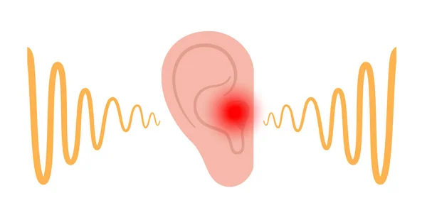 Concepto de enfermedad de Tinnitus — Vector de stock