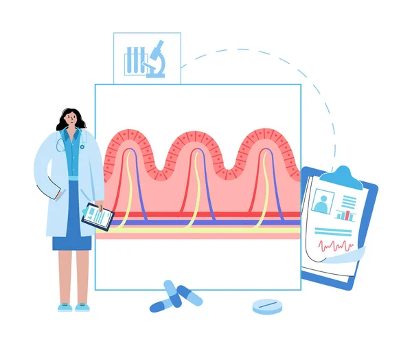 Enfermedad celíaca inflamación — Vector de stock