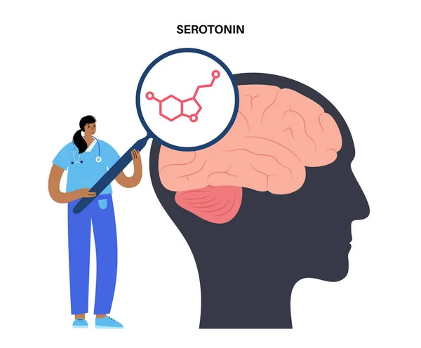 Icono de fórmula de serotonina — Vector de stock