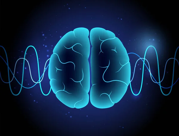 Brain wave 3D — Stock Vector