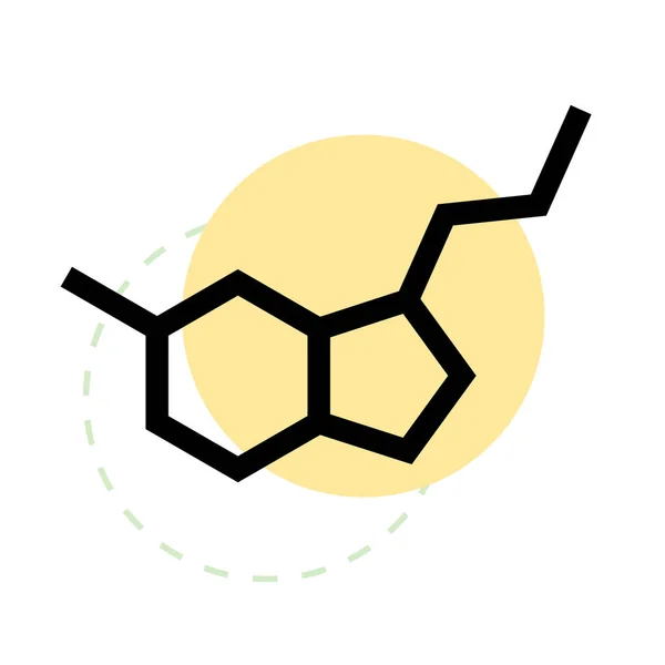 Serotonin formel ikon — Stock vektor