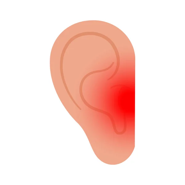 Dolor en el oído humano — Vector de stock