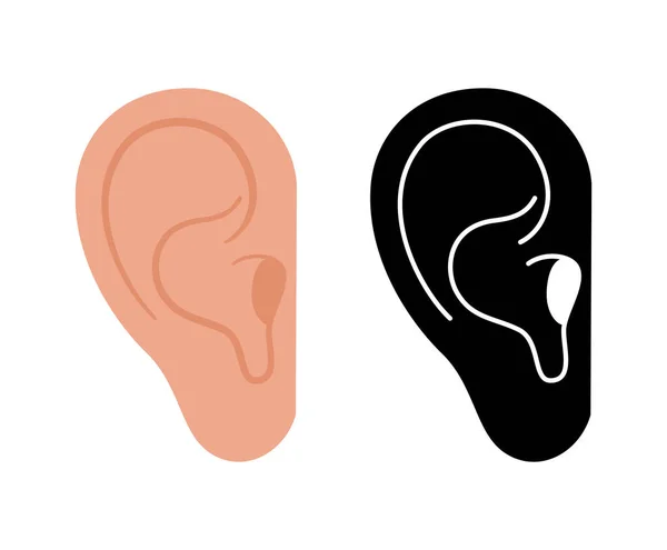 耳朵解剖学图标 — 图库矢量图片