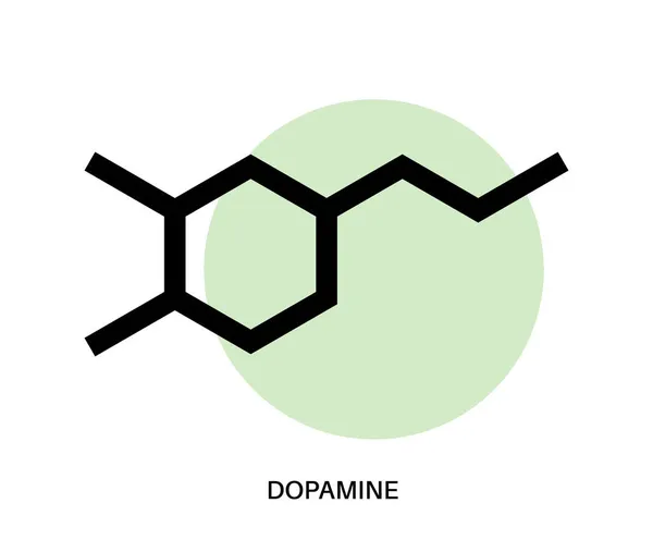 Dopamine formule pictogram — Stockvector