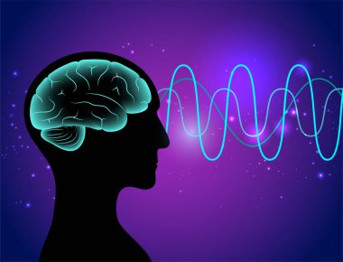 Brain wave 3D clipart