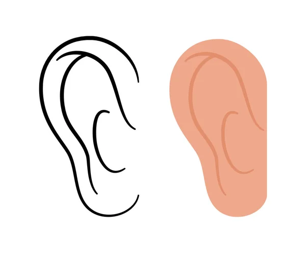 Icona anatomica dell'orecchio — Vettoriale Stock
