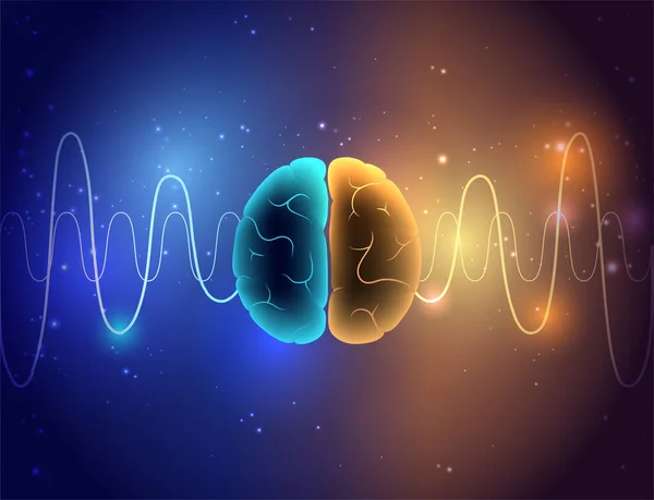 Concepto 3D de ondas cerebrales — Archivo Imágenes Vectoriales