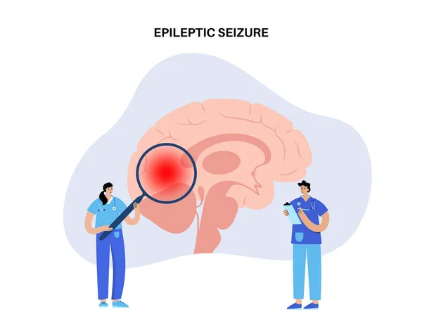 Epilepsia convulsão conceito — Vetor de Stock