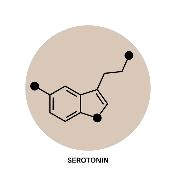 Serotonin formula icon — Stock Vector