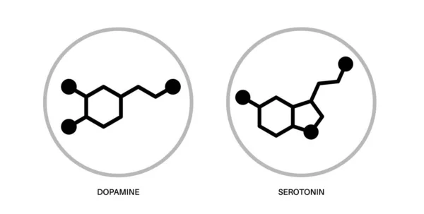 Fórmula de serotonina dopamina — Archivo Imágenes Vectoriales