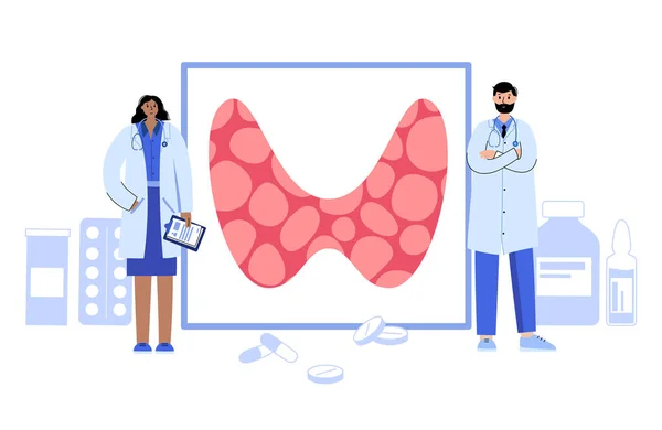 Hipotiroidismo glândula tiroide —  Vetores de Stock