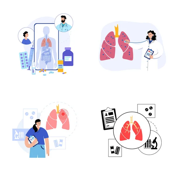 폐의 로고 개념 — 스톡 벡터
