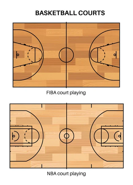 Баскетбольна паркетна підлога — стоковий вектор