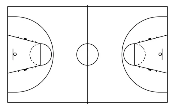 バスケットボール寄木細工の床 — ストックベクタ