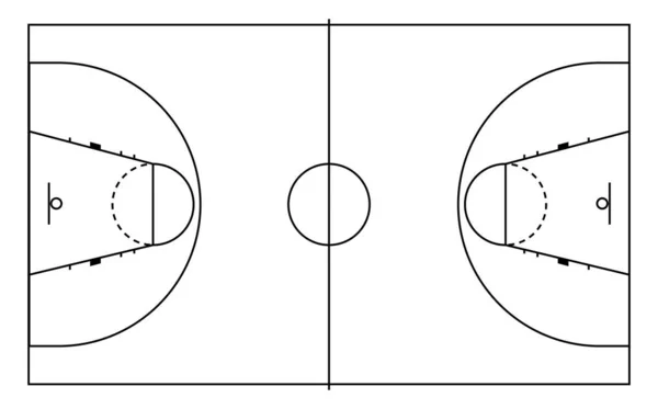 Suelo de parquet de baloncesto — Vector de stock