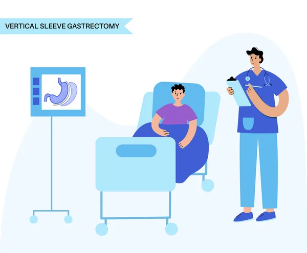 Gastrectomia vertical laparoscópica — Vetor de Stock