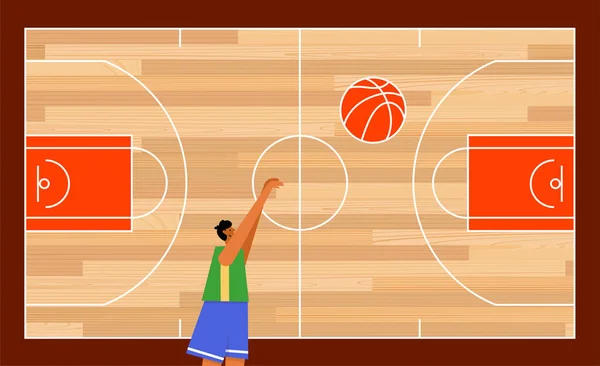 Basketbalová parketová podlaha — Stockový vektor