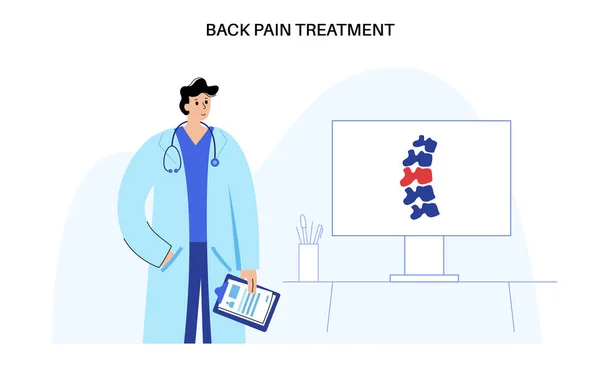 Back pain treatment — Stock Vector