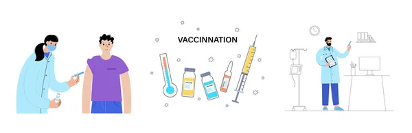 Concept mondial de vaccination — Image vectorielle