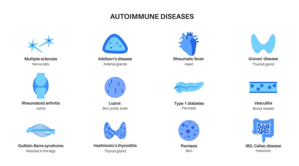 Autoimmune disorders diseases — Stockový vektor
