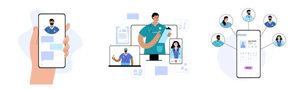 Clinique médecin en ligne — Image vectorielle