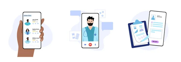 Clinique médecin en ligne — Image vectorielle
