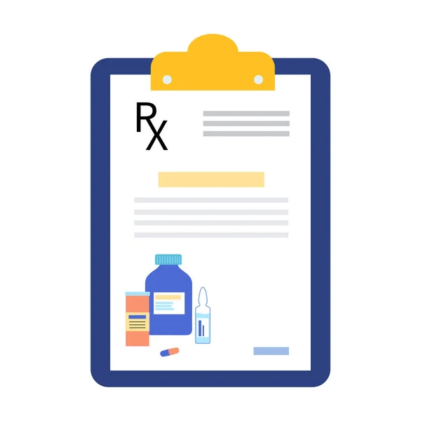 Formulário Documento Prescrição Médica Receita Médico Para Paciente Medicina Pílulas —  Vetores de Stock
