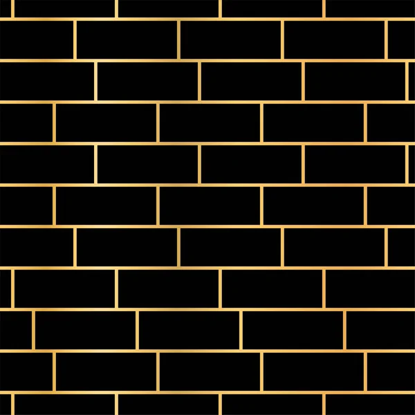Ceramic Black Bricks Metro Tiles Seamless Horizontal Pattern Parallel Tiling — Stock Vector