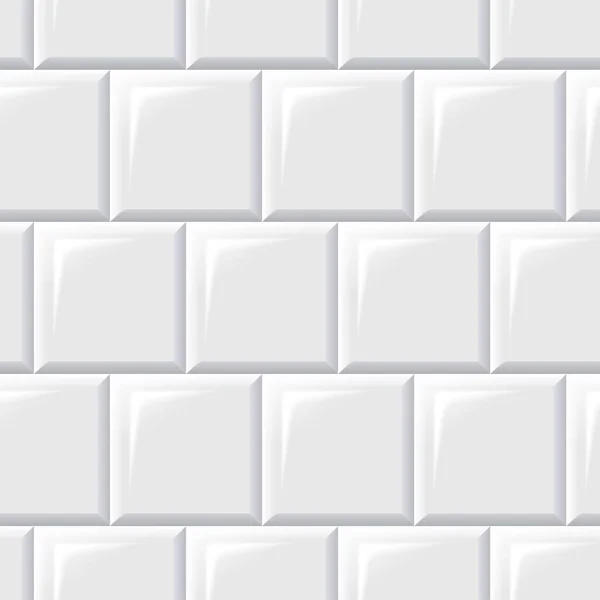 Azulejos Blancos Patrón Mosaico Sin Costura Ladrillos Blancos Cerámica Piscina — Vector de stock