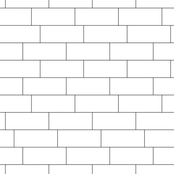 Keramische Witte Bakstenen Metro Tegels Naadloos Horizontaal Patroon Muur Bloem — Stockvector