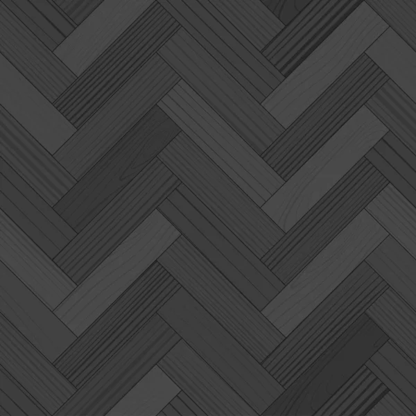 Gray Wooden Parquet Seamless Herringbone Pattern Grayscale Hardwood Zigzag Laminate — Stock Vector