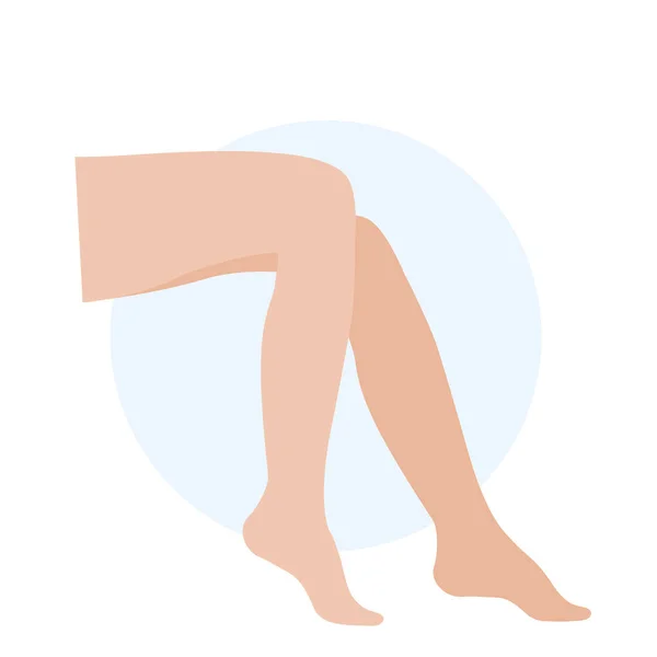 Schönheit Weiblicher Beine Barfuß Silhouette Von Frauenfüßen Banner Für Mode — Stockvektor