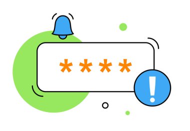 Akıllı telefondan uyarı mesajı. Yanlış veri girişi. Yanlış kod kavramı. Giriş reddedildi. İnternetteki kişisel veri koruması. Özel hesap vektör çizimine girmeye çalışılıyor.