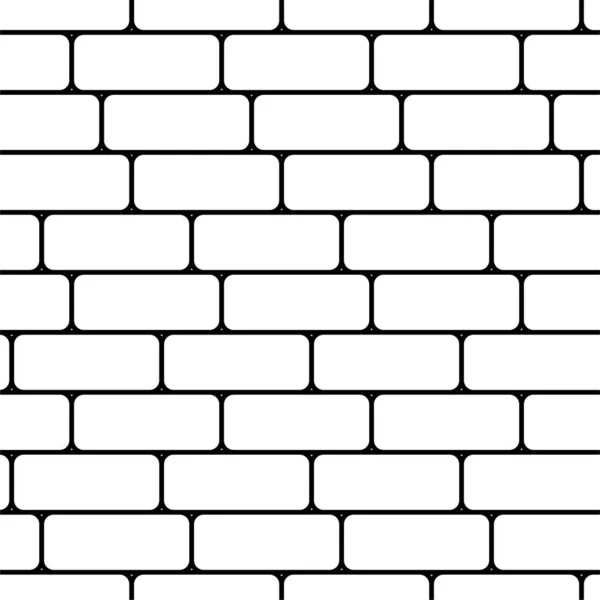 Ceramic White Bricks Metro Tiles Seamless Horizontal Pattern Wall Flour — Stock Vector