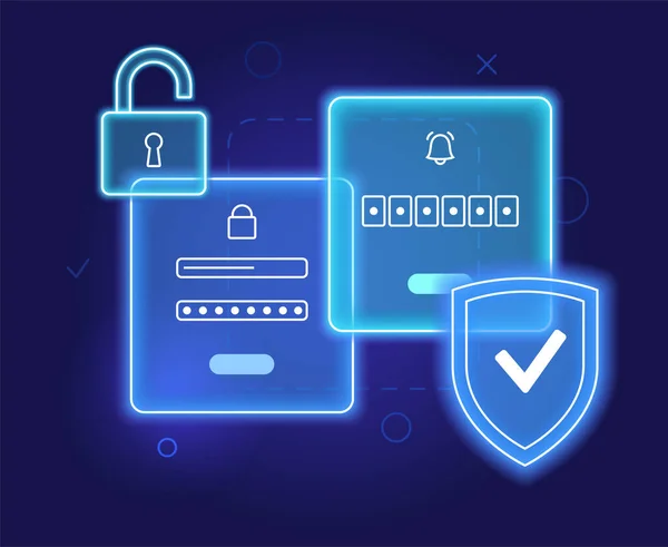 Login Form Concept One Time Password Entering Personal Data Protection — Archivo Imágenes Vectoriales