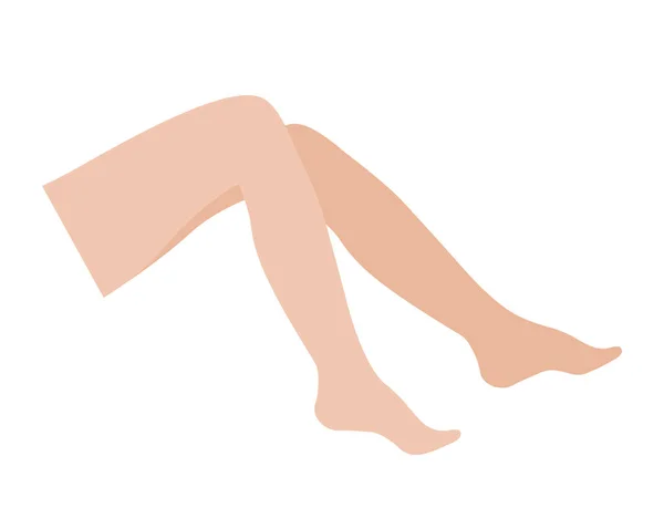 Schönheit Weiblicher Beine Barfuß Silhouette Von Frauenfüßen Banner Für Mode — Stockvektor