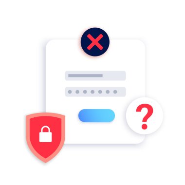 Hesap için kullanıcı adı ve parolanın kurtarılması. Kişisel verileri güncellemek için akıllı telefon bildirimi. Şifreyi unuttum, giriş için bir sorum var. İnternet düz vektör illüstrasyonunda bilgi güvenliği.