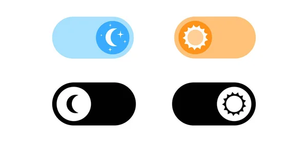 Switch Element Button Light Dark Theme Digital Toggle Symbol Day — ストックベクタ