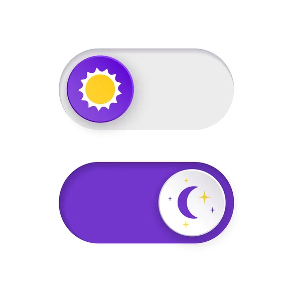 Switch Element Button Light Dark Theme Digital Toggle Symbol Day — Stockvector