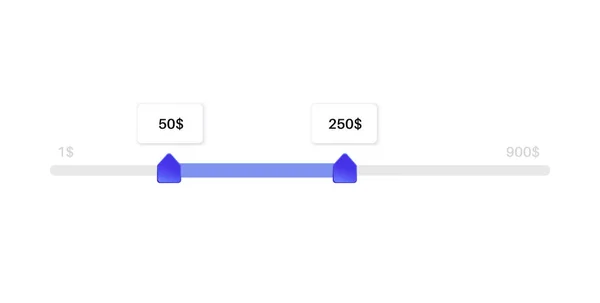 Price Range Scrollbar Web Form Online Application Filter Slider Website — Stockvektor