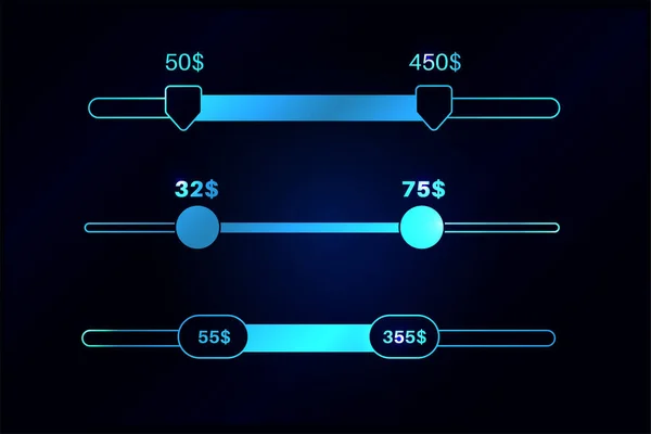 Web Formundaki Fiyat Aralığı Kaydırma Çubuğu Çevrimiçi Uygulama Web Sitesinde — Stok Vektör