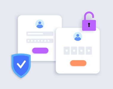 Tek seferlik şifre. Siteye ya da uygulamaya girmek için akıllı telefondan şifreli mesaj. Telefondaki bildirim, çoklu faktör doğrulaması. İnternet ödemesi, 2fa düz vektör illüstrasyonu.