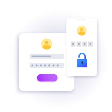 Tek seferlik şifre. Siteye ya da uygulamaya girmek için akıllı telefondan şifreli mesaj. Telefondaki bildirim, çoklu faktör doğrulaması. İnternet ödemesi, 2fa düz vektör illüstrasyonu.