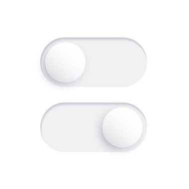 Switch element button. Enable disable toggle symbol. On off mode icon for application. Active, inactive or power digital indicator. Frontend control realistic vector illustration on white background..