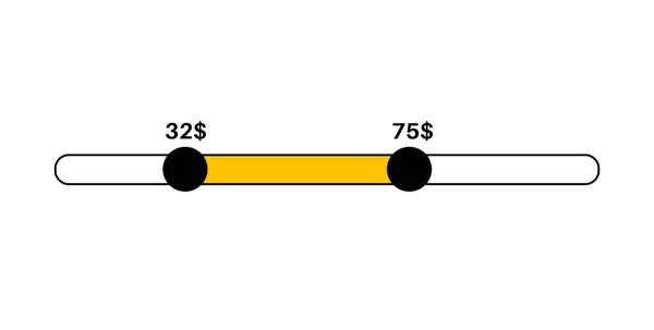 Price Range Scrollbar Web Form Online Application Filter Slider Website — Stock Vector