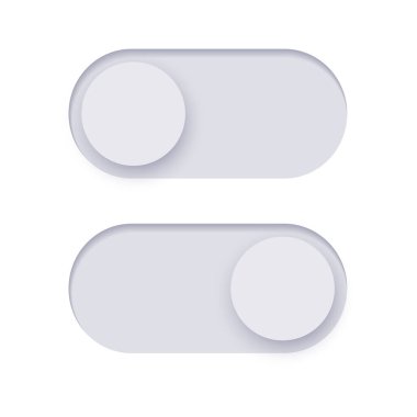 Switch element button. Enable disable toggle symbol. On off mode icon for application. Active, inactive or power digital indicator. Frontend control realistic vector illustration on white background..