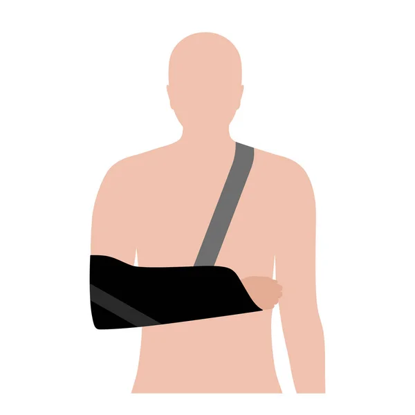 Arm Sling Fixation Immobilize Wrist Horizontal Position Bandage Support Hand — Vetor de Stock