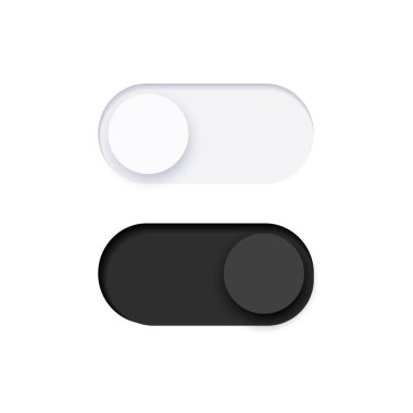 Switch element button. Enable disable toggle symbol. On off mode icon for application. Active, inactive or power digital indicator. Frontend control realistic vector illustration on white background..