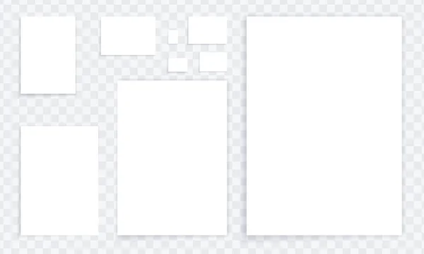 Internationale Standardpapiergröße Leere Seite Und Andere Formate Realistischer Blankoscheck Weißes — Stockvektor